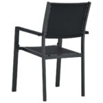 Chaises de jardin lot de 2 Noir Plastique Aspect de rotin – Image 4