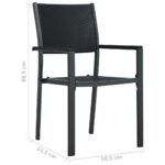 Chaises de jardin lot de 2 Noir Plastique Aspect de rotin – Image 8