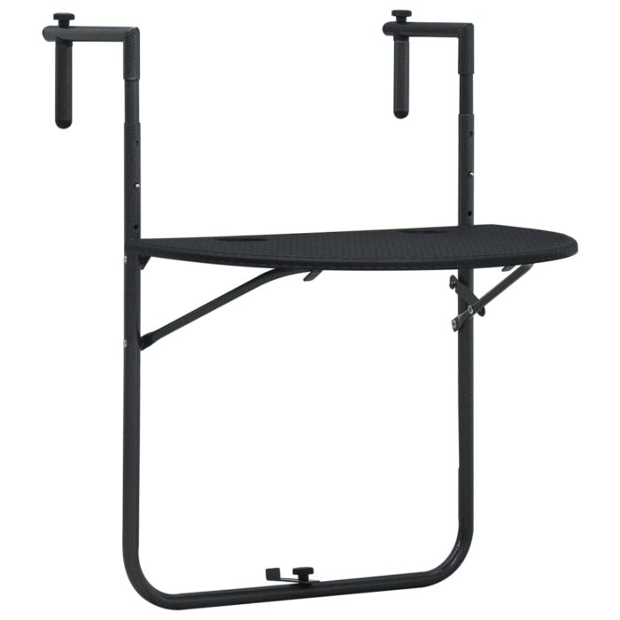 VXL8719883751757_a_en_hd_1.jpg Table de balcon Noir 60x64x83,5 cm Plastique Aspect de rotin – Image 1
