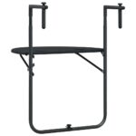 Table de balcon Noir 60x64x83,5 cm Plastique Aspect de rotin – Image 3