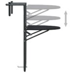 Table de balcon Noir 60x64x83,5 cm Plastique Aspect de rotin – Image 4