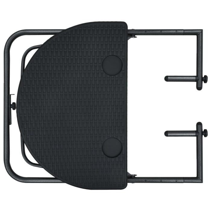 Table de balcon Noir 60x64x83,5 cm Plastique Aspect de rotin – Image 5