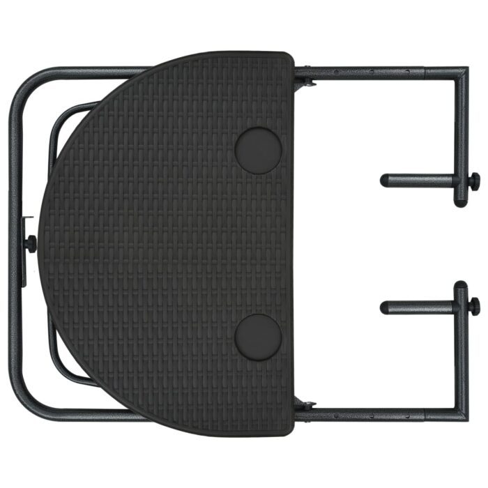 Table de balcon Marron 60x64x83,5 cm Plastique Aspect de rotin – Image 5