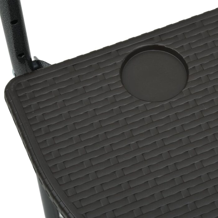 Table de balcon Marron 60x64x83,5 cm Plastique Aspect de rotin – Image 7