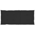 Coussins de chaise de jardin à dossier haut lot de 4 noir tissu – Image 4