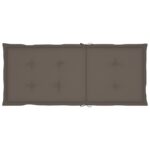 Coussins de chaise de jardin dossier haut lot de 2 taupe tissu – Image 4