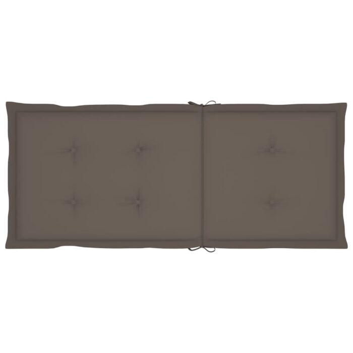 Coussins de chaise de jardin dossier haut lot de 2 taupe tissu – Image 4