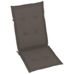 Coussins de chaise de jardin dossier haut lot de 4 taupe tissu – Image 2