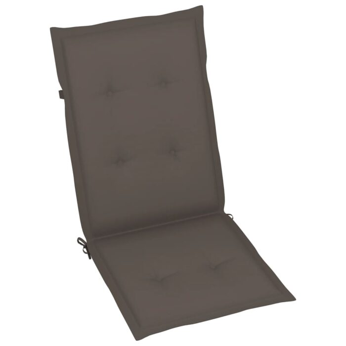 Coussins de chaise de jardin dossier haut lot de 4 taupe tissu – Image 2