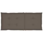Coussins de chaise de jardin dossier haut lot de 4 taupe tissu – Image 4