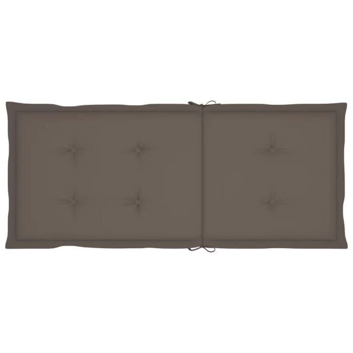 Coussins de chaise de jardin dossier haut lot de 4 taupe tissu – Image 4
