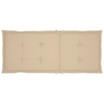Coussins de chaise de jardin dossier haut lot de 2 beige tissu – Image 4