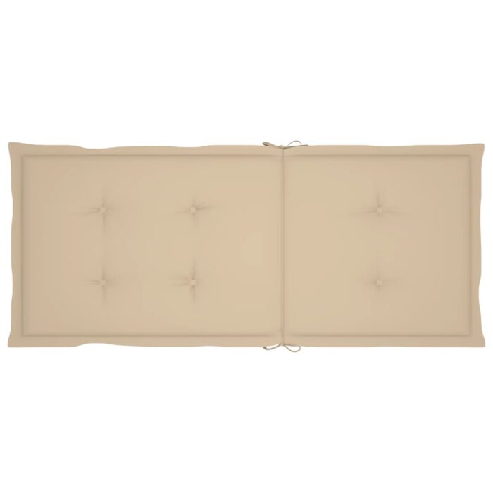 Coussins de chaise de jardin dossier haut lot de 2 beige tissu – Image 4