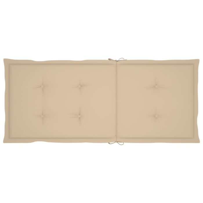 Coussins de chaise de jardin dossier haut lot de 4 beige tissu – Image 4