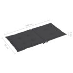 Coussins de chaise de jardin à dossier bas lot de 4 anthracite – Image 6