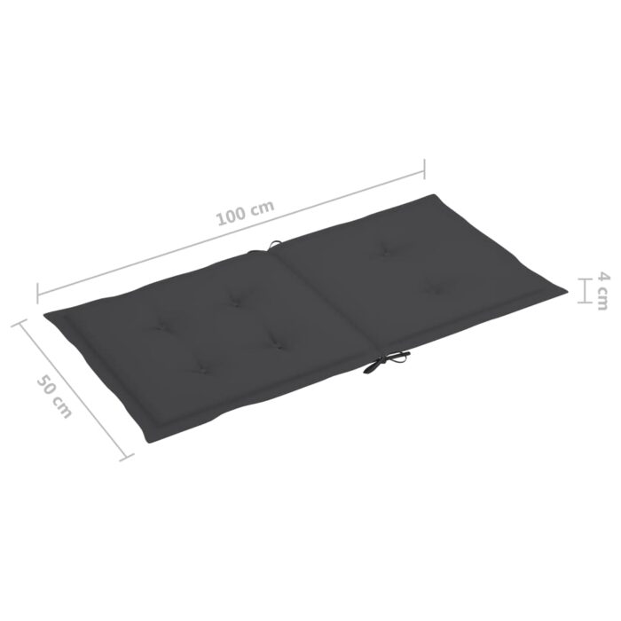 Coussins de chaise de jardin à dossier bas lot de 4 anthracite – Image 6