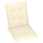 Coussins de chaise de jardin à dossier bas lot de 2 crème – Image 2