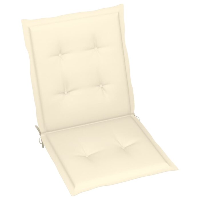 Coussins de chaise de jardin à dossier bas lot de 2 crème – Image 2