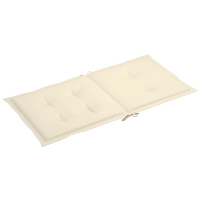 Coussins de chaise de jardin à dossier bas lot de 2 crème – Image 3