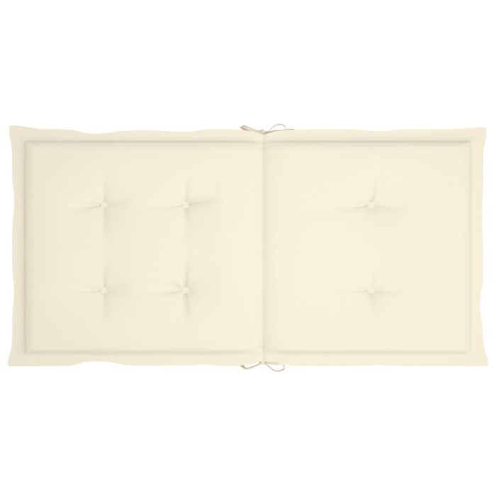 Coussins de chaise de jardin à dossier bas lot de 2 crème – Image 4