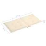 Coussins de chaise de jardin à dossier bas lot de 2 crème – Image 6