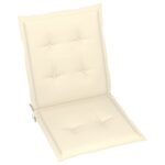 Coussins de chaise de jardin à dossier bas lot de 4 crème – Image 2