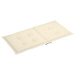 Coussins de chaise de jardin à dossier bas lot de 4 crème – Image 3