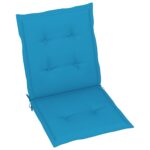 Coussins de chaise de jardin à dossier bas lot de 4 bleu – Image 2