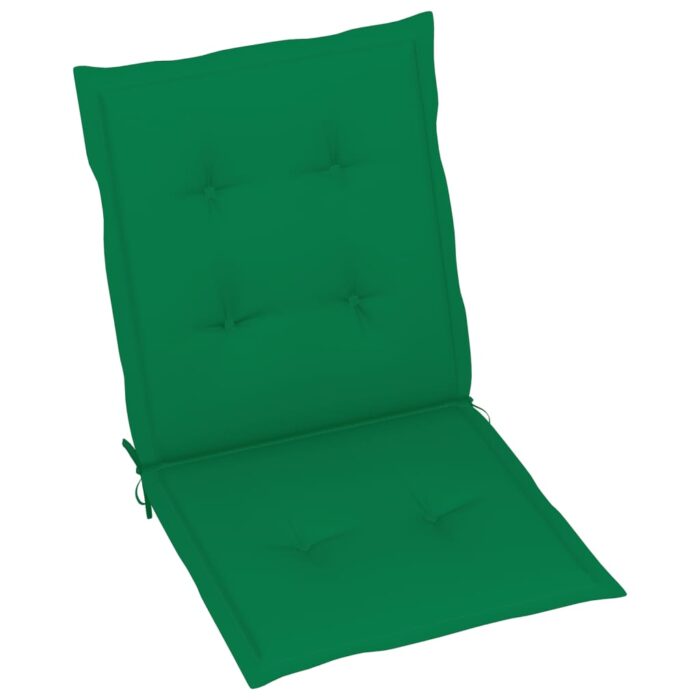 Coussins de chaise de jardin à dossier bas lot de 4 vert – Image 2