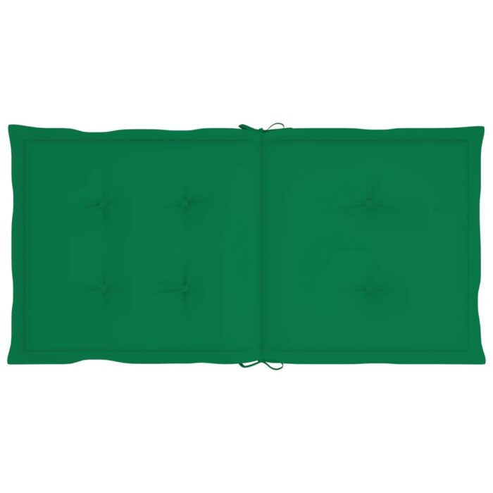 Coussins de chaise de jardin à dossier bas lot de 4 vert – Image 4