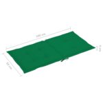 Coussins de chaise de jardin à dossier bas lot de 4 vert – Image 6