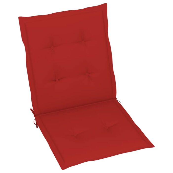 Coussins de chaise de jardin à dossier bas lot de 2 rouge – Image 2