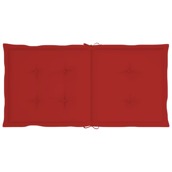 Coussins de chaise de jardin à dossier bas lot de 2 rouge – Image 4