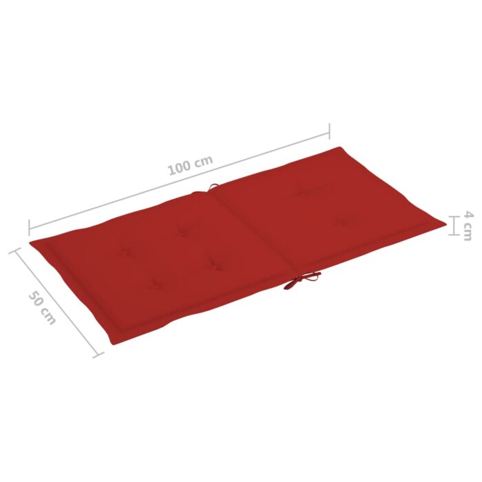 Coussins de chaise de jardin à dossier bas lot de 2 rouge – Image 6