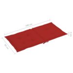 Coussins de chaise de jardin à dossier bas lot de 4 rouge – Image 6