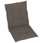 Coussins de chaise de jardin à dossier bas lot de 2 taupe – Image 2