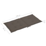 Coussins de chaise de jardin à dossier bas lot de 2 taupe – Image 6