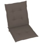 Coussins de chaise de jardin à dossier bas lot de 4 taupe – Image 2