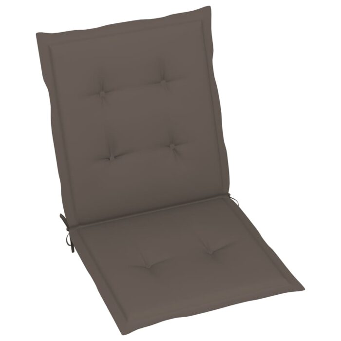 Coussins de chaise de jardin à dossier bas lot de 4 taupe – Image 2