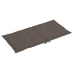 Coussins de chaise de jardin à dossier bas lot de 4 taupe – Image 3