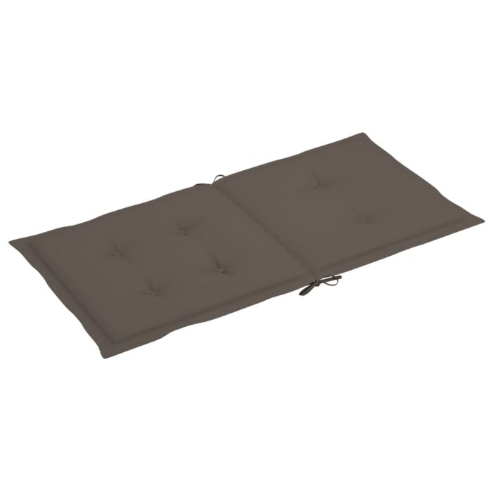 Coussins de chaise de jardin à dossier bas lot de 4 taupe – Image 3