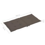 Coussins de chaise de jardin à dossier bas lot de 4 taupe – Image 6