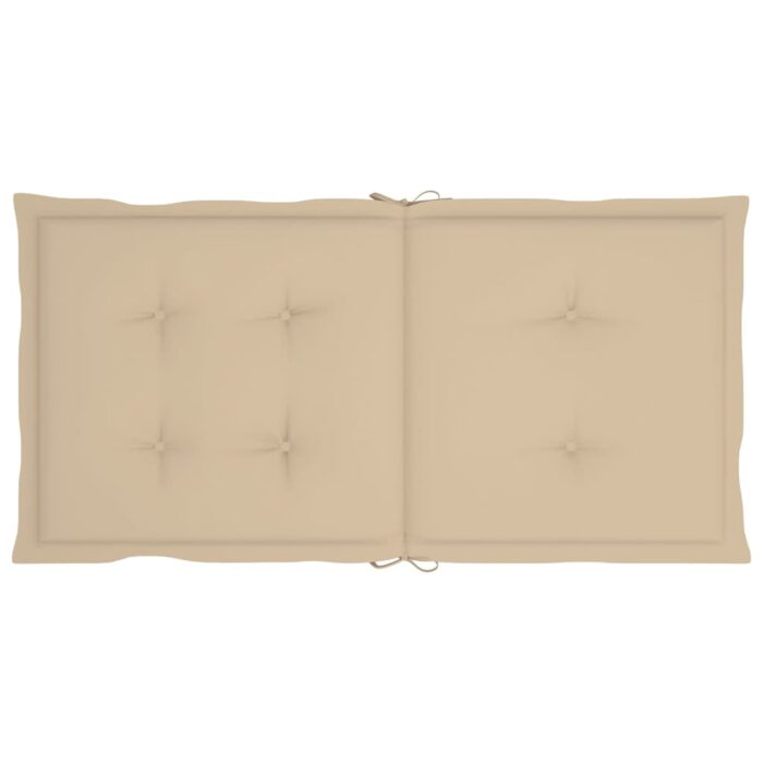 Coussins de chaise de jardin à dossier bas lot de 2 beige – Image 4