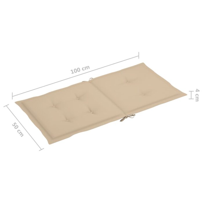 Coussins de chaise de jardin à dossier bas lot de 2 beige – Image 6