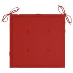 Coussins de chaise jardin lot de 4 rouge 40x40x4cm tissu oxford – Image 2