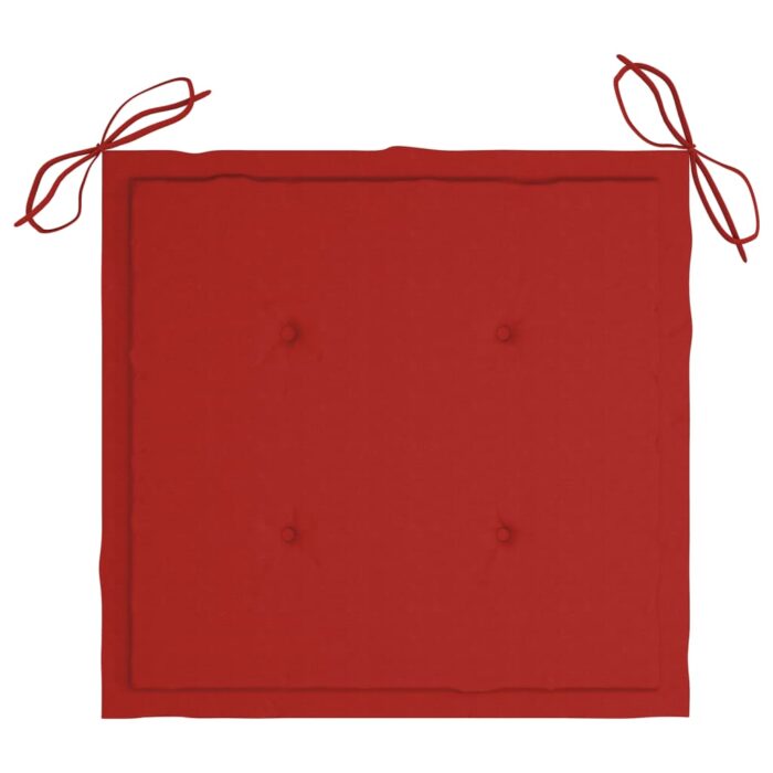 Coussins de chaise jardin lot de 4 rouge 40x40x4cm tissu oxford – Image 2