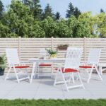 Coussins de chaise jardin lot de 4 rouge 40x40x4cm tissu oxford