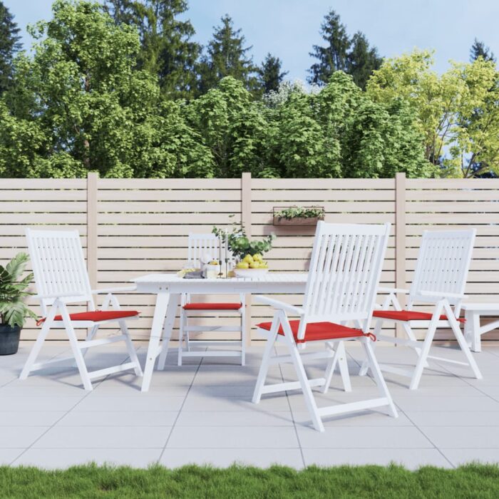 Coussins de chaise jardin lot de 4 rouge 40x40x4cm tissu oxford – Image 1