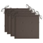 Coussins de chaise jardin lot de 4 taupe 40x40x4cm tissu oxford – Image 2