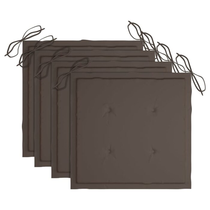 Coussins de chaise jardin lot de 4 taupe 40x40x4cm tissu oxford – Image 2